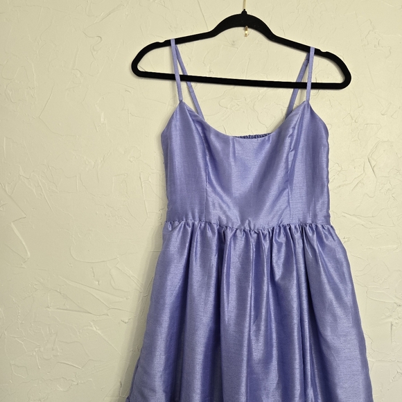 HUTCH Hemline Tiered Perwinkle Purple Shimmer Tommy Dress, S - Picture 2 of 13
